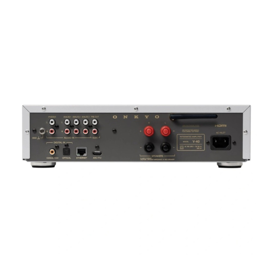 Onkyo Muse Y-40 strømmeforsterker med HDMI & Phono, sølv