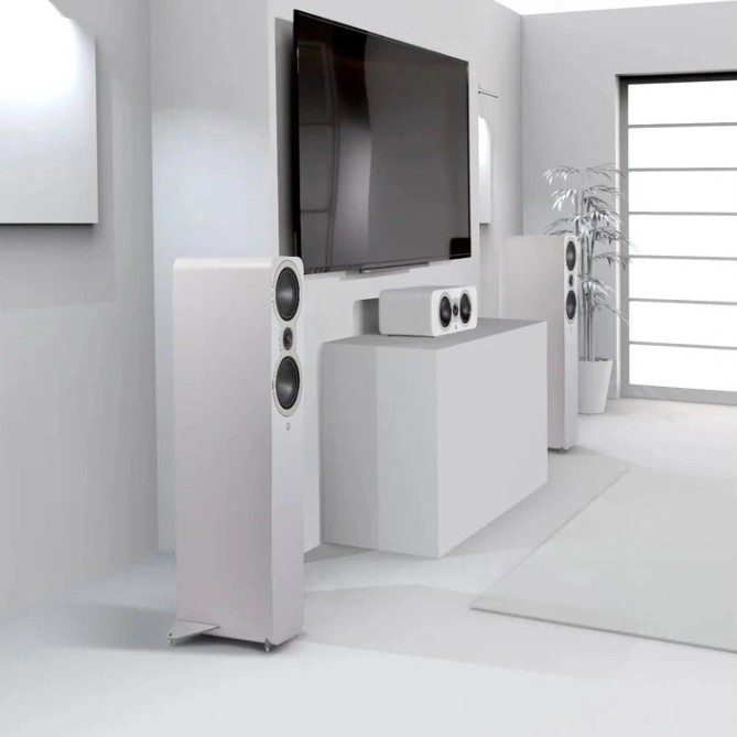 Q Acoustics 3040c gulvhøyttalere, hvitt par