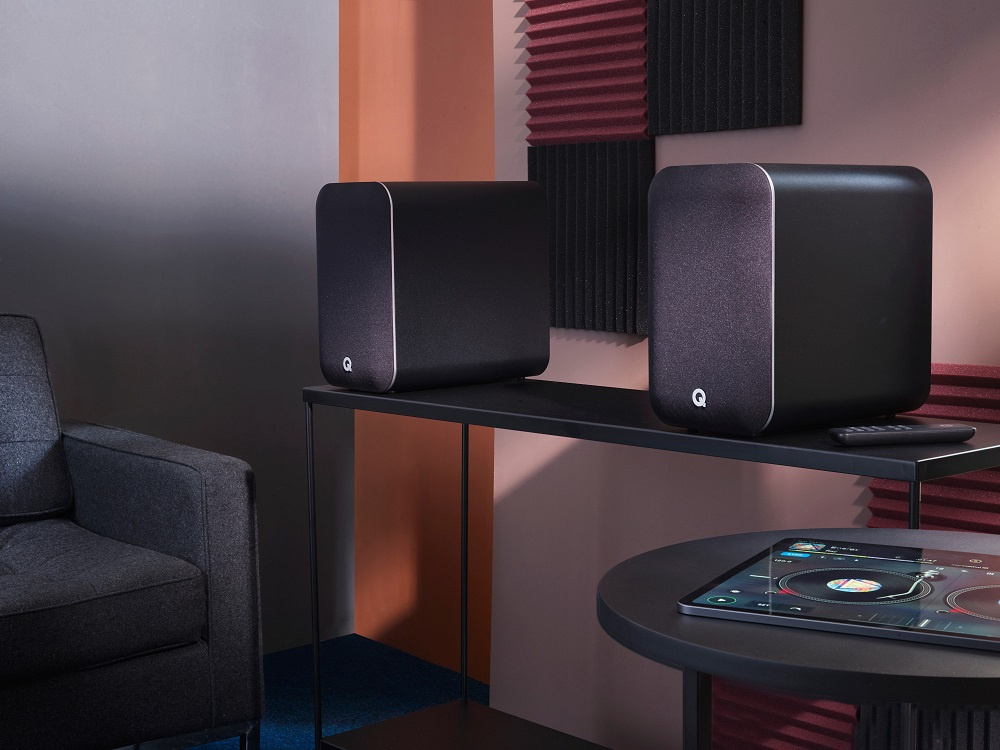 Q Acoustics M20 aktive stereohøyttalere med Bluetooth & DAC, svart par