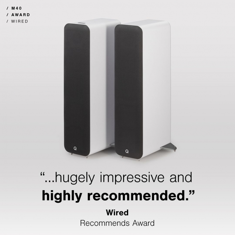 Q Acoustics M40 aktive stereohøyttalere med Bluetooth & DAC, svart par