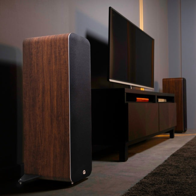 Q Acoustics M40 aktive stereohøyttalere med Bluetooth & DAC, valnøtt par