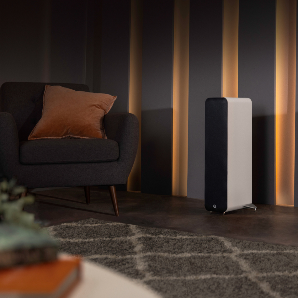 Q Acoustics M40 aktive stereohøyttalere med Bluetooth & DAC, hvitt par