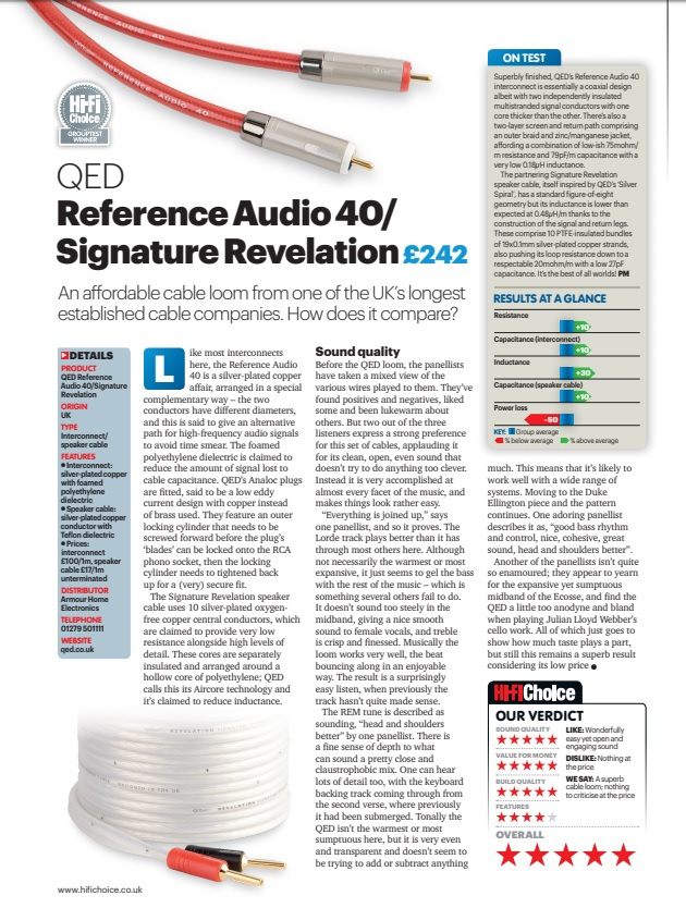 Qed Reference Audio 40 RCA lydkabel, 1 meter