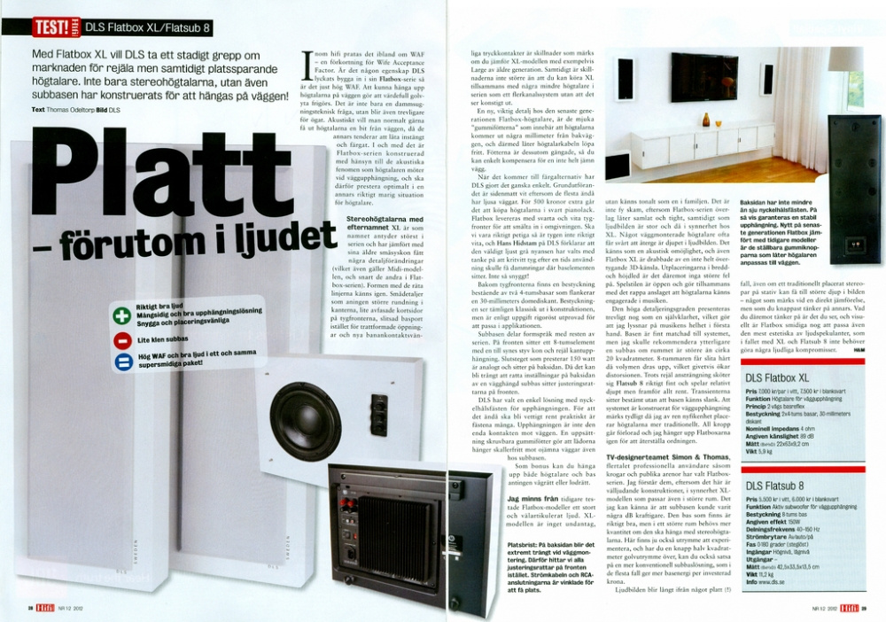 DLS Flatbox XL vegghøyttaler, matt hvit stk