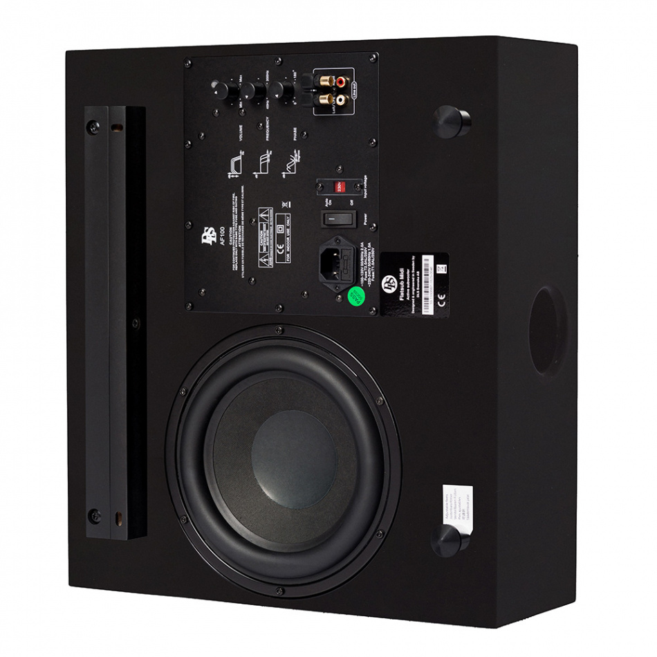 DLS Flatsub Midi veggmonterbar aktiv subwoofer, matt svart