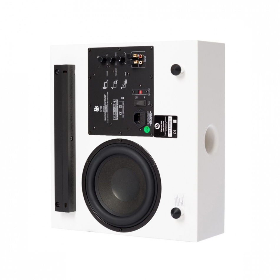 DLS Flatsub Midi veggmonterbar aktiv subwoofer, matt hvit