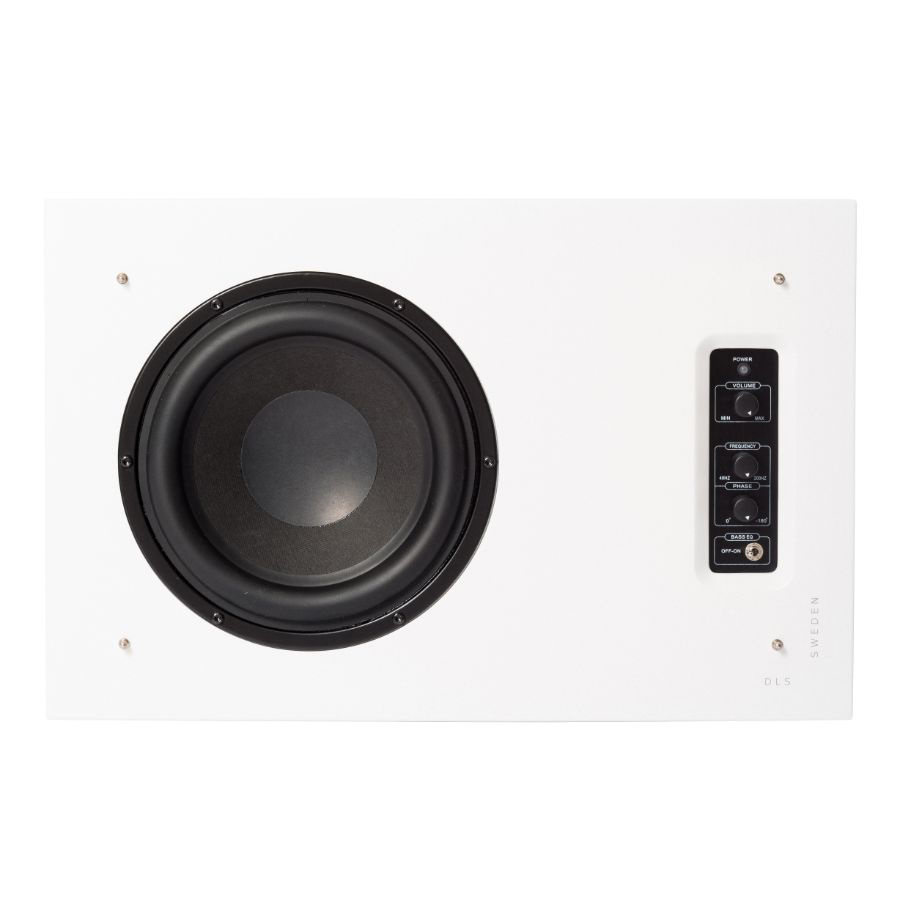 DLS Flatsub 8.2 veggmonterbar aktiv subwoofer, matt hvit