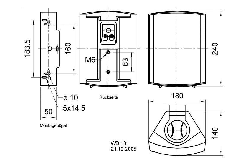 Visaton WB13 utendørshøyttaler for 100V, hvit stk