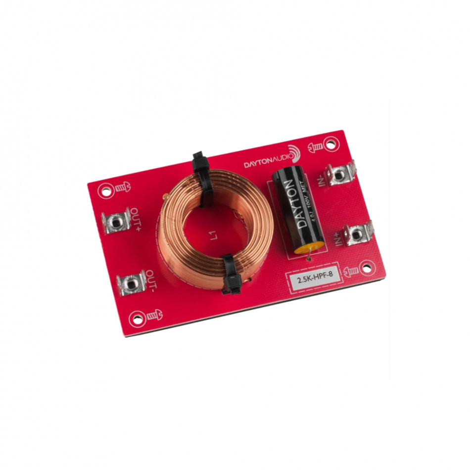 Dayton Audio 2.5K-HPF-8 Linkwitz-Riley delefilter høypass 2.5 kHz, 8 Ohm