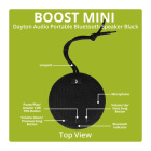 Dayton Audio Boost Mini bærbar IPX7-sertifisert Bluetooth-høyttaler Dayton Audio Boost Mini bærbar IPX7-sertifisert Bluetooth-høyttaler