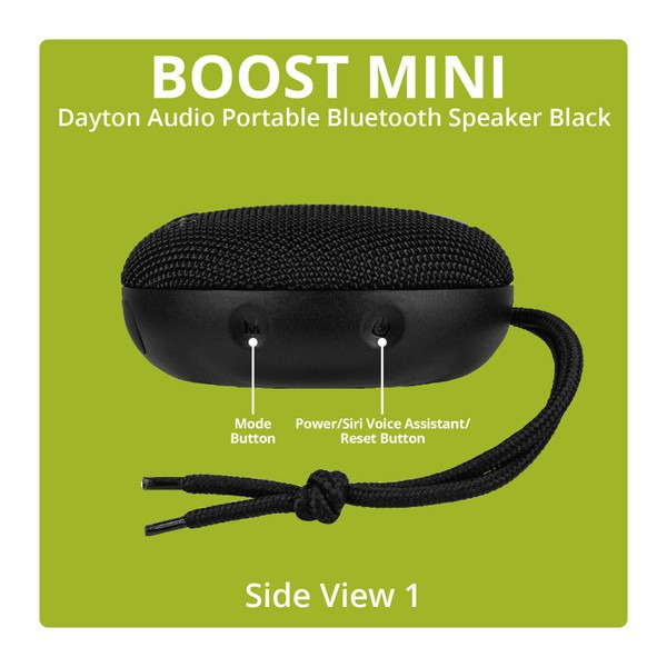 Dayton Audio Boost Mini bærbar IPX7-sertifisert Bluetooth-høyttaler