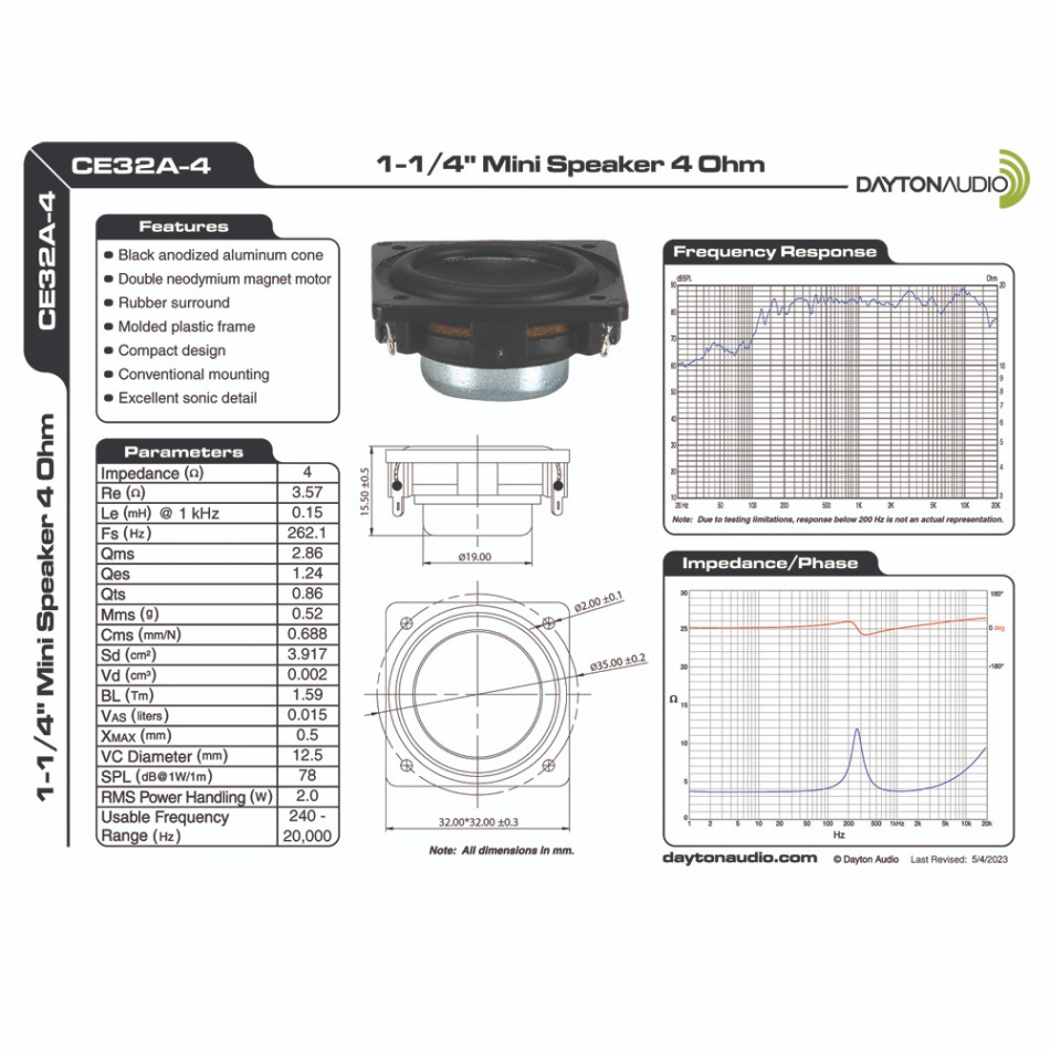 Dayton Audio CE32A-4 fullregisterelement