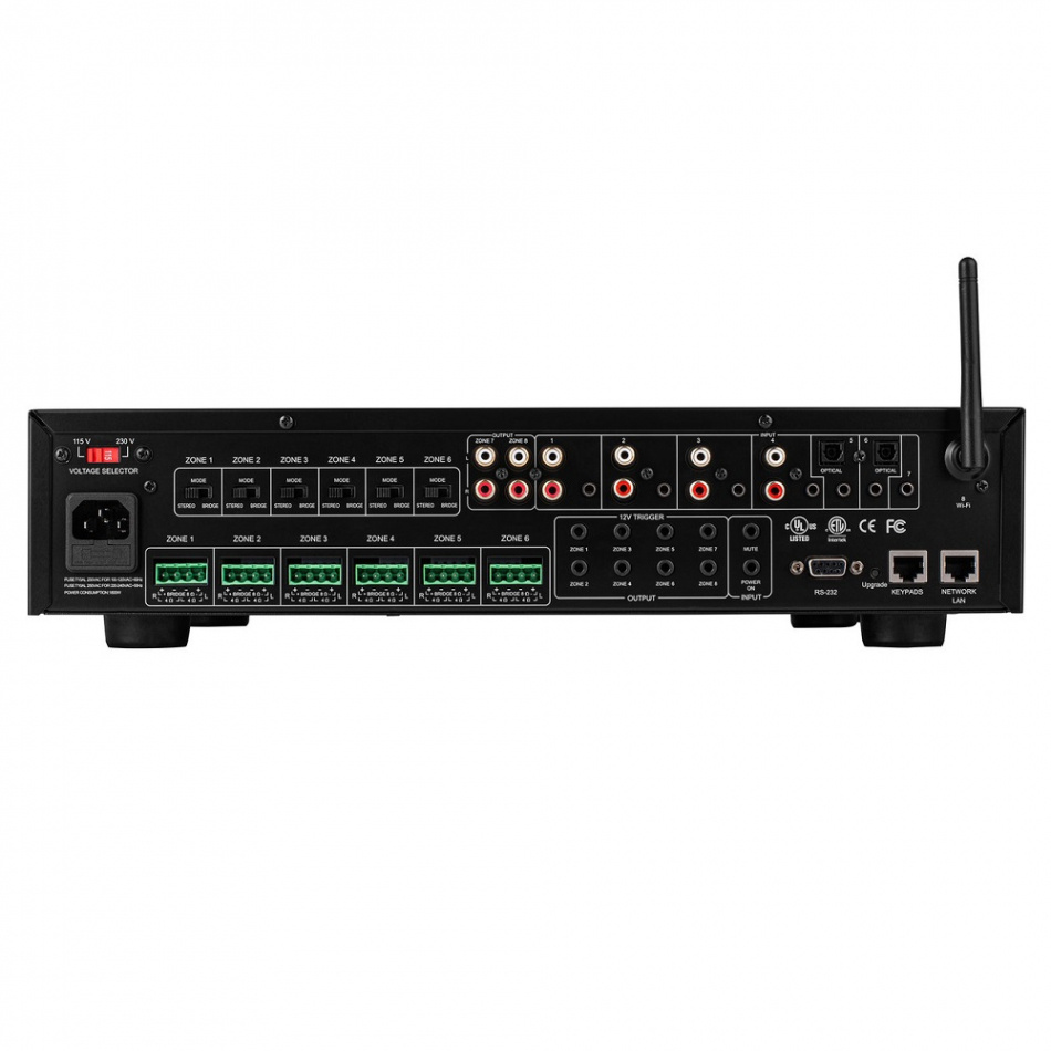 Dayton Audio DAX88 multiromsforsterker med nettverk, 12-kanaler