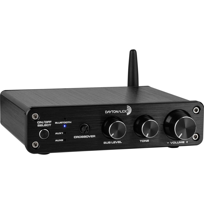 Dayton Audio DTA-2.1BT2 kompakt stereoforsterker med Bluetooth & subtrinn