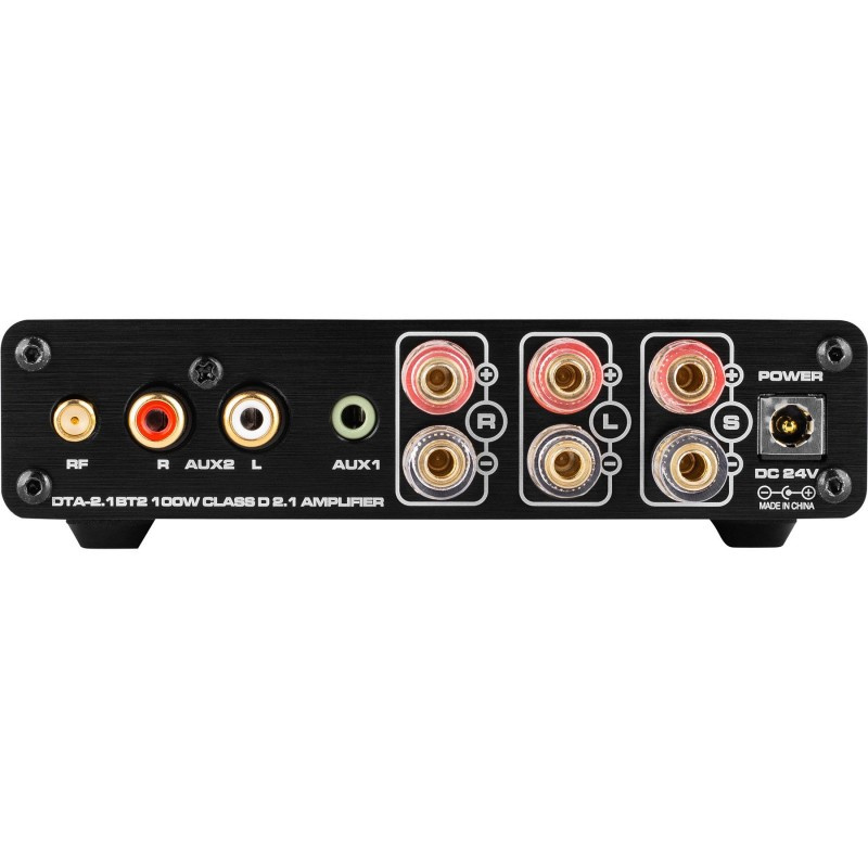 Dayton Audio DTA-2.1BT2 kompakt stereoforsterker med Bluetooth & subtrinn