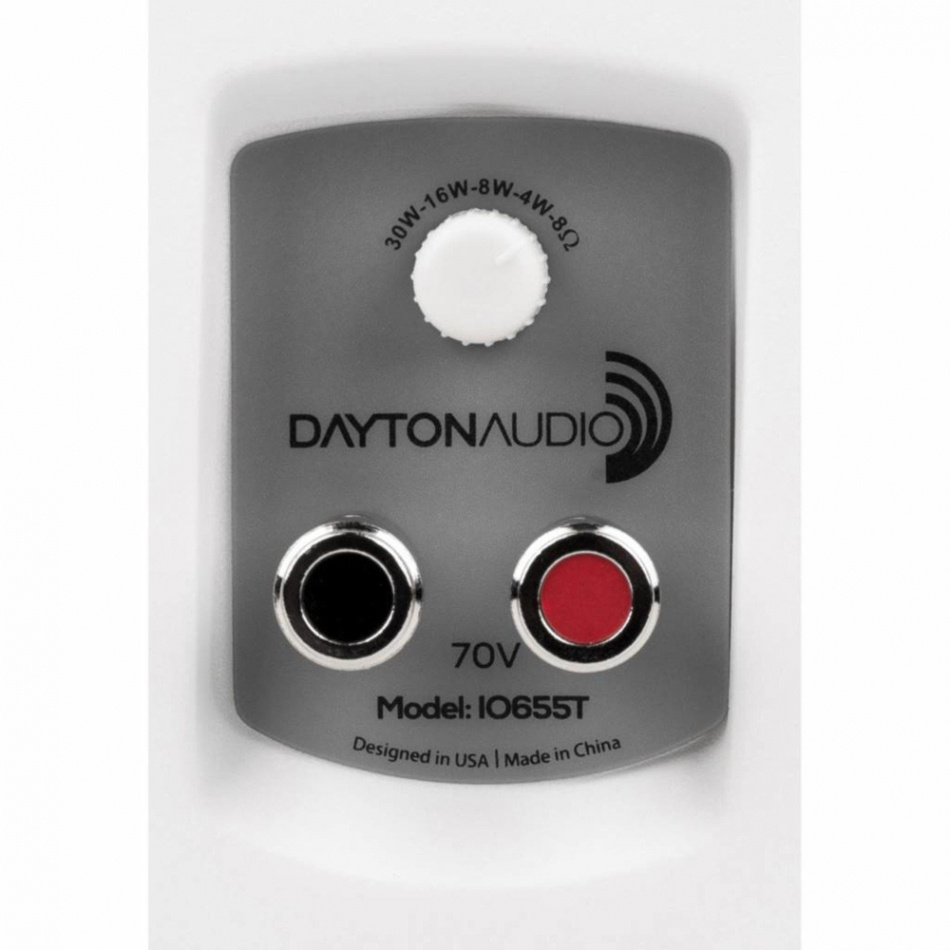 Dayton Audio IO655WT utendørshøyttalere med støtte for 70V, hvitt par