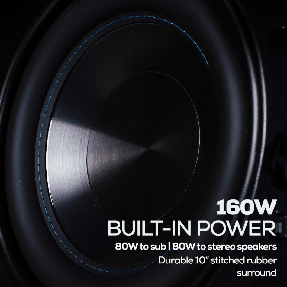 Dayton Audio IOSUBP, 10-tommers subwoofer med 2.1-forsterker og BT