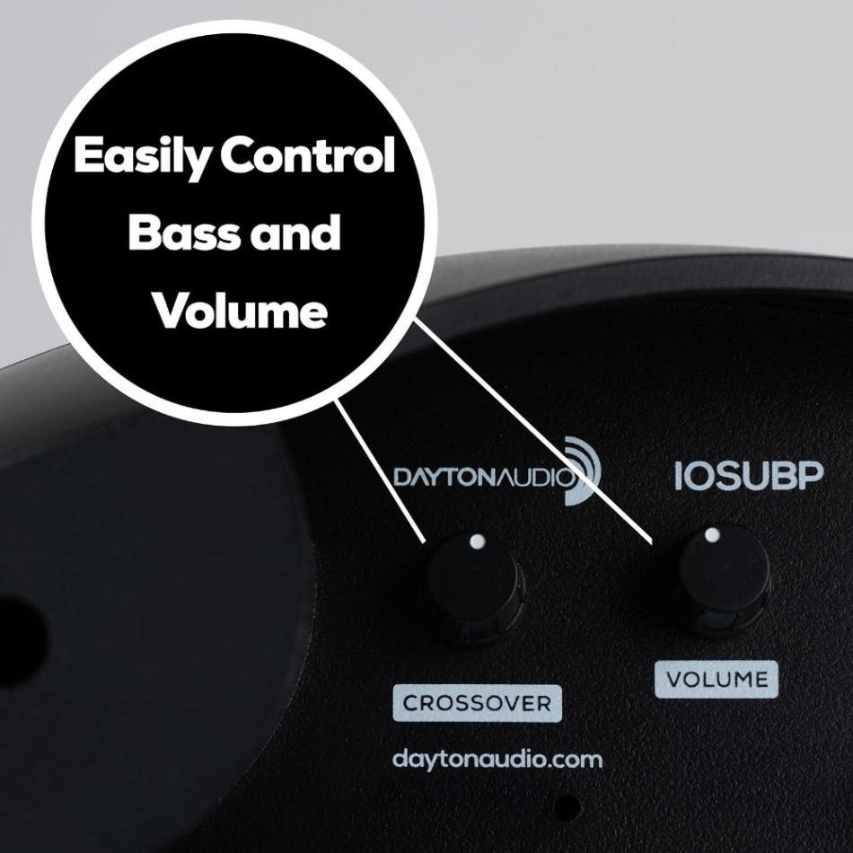 Dayton Audio IOSUBP, 10-tommers subwoofer med 2.1-forsterker og BT