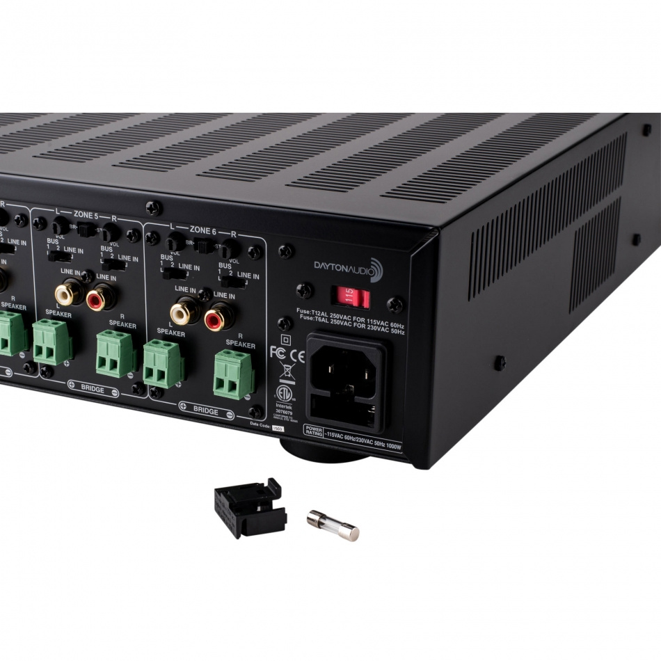 Dayton Audio MA1260 multiroom-forsterker, 12 kanaler