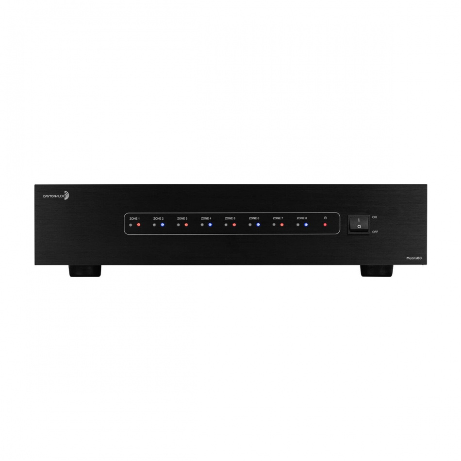 Dayton Audio Matrix88 multiromforforsterker med 8 soner og nettverksstreaming