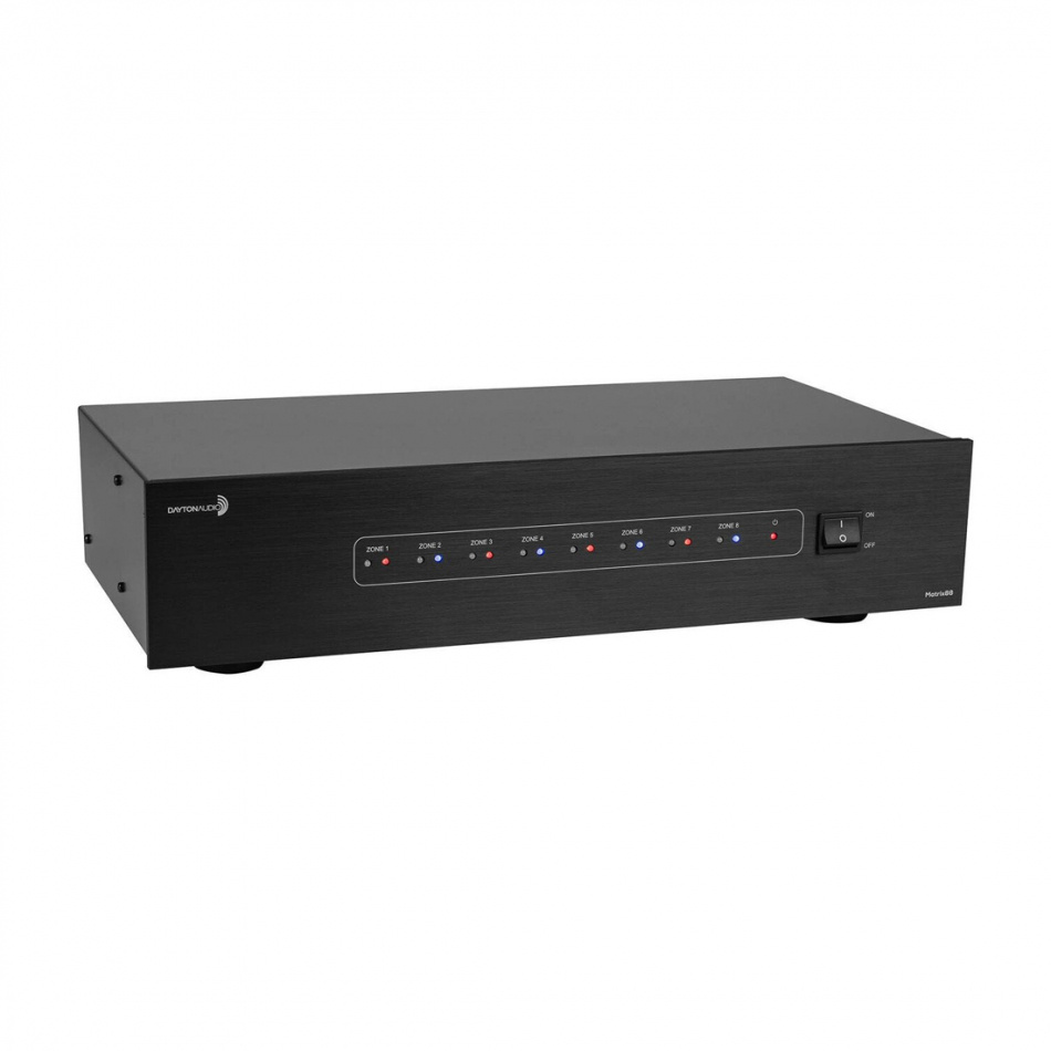 Dayton Audio Matrix88 multiromforforsterker med 8 soner og nettverksstreaming