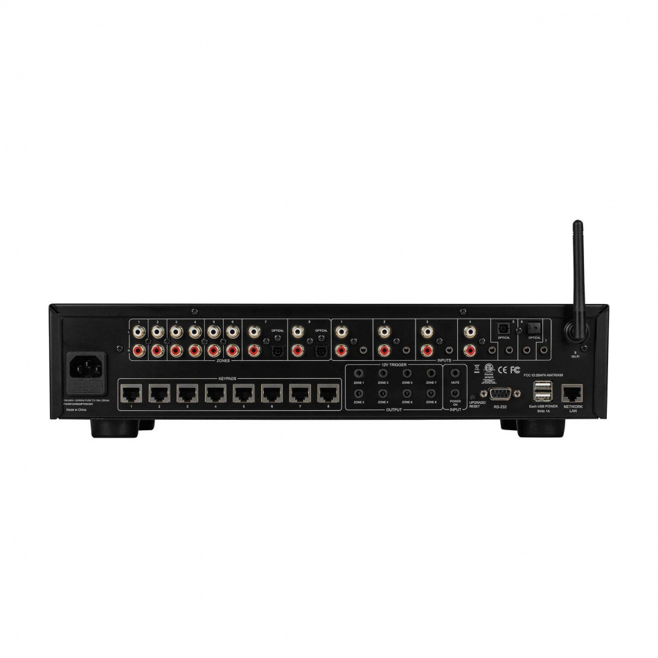 Dayton Audio Matrix88 multiromforforsterker med 8 soner og nettverksstreaming