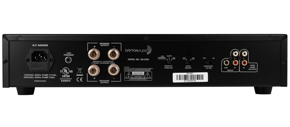 Dayton Audio SA1000, forsterker for subwoofer