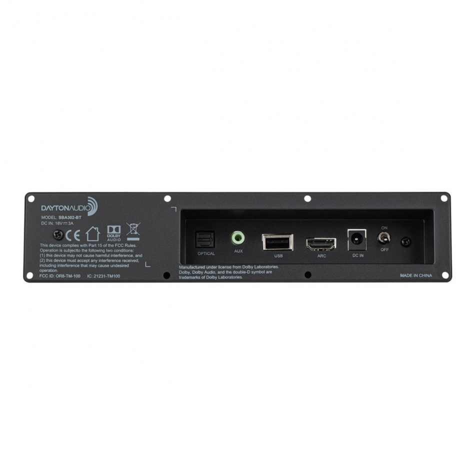 Dayton Audio SBA302-BT soundbar forsterkerkort med tilbehør