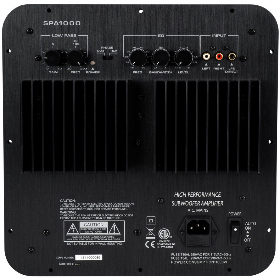Dayton Audio SPA1000, innebygd forsterker for subwoofer