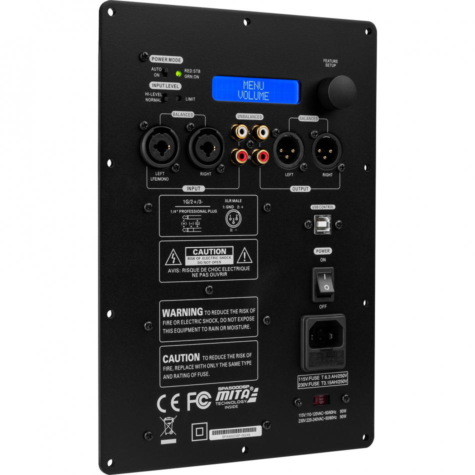 Dayton Audio SPA500DSP innbyggingsforsterker med DSP