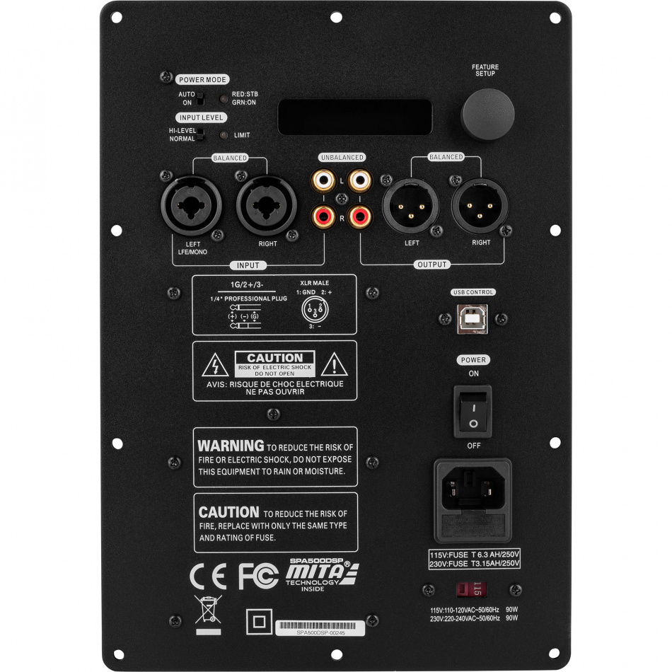 Dayton Audio SPA500DSP innbyggingsforsterker med DSP