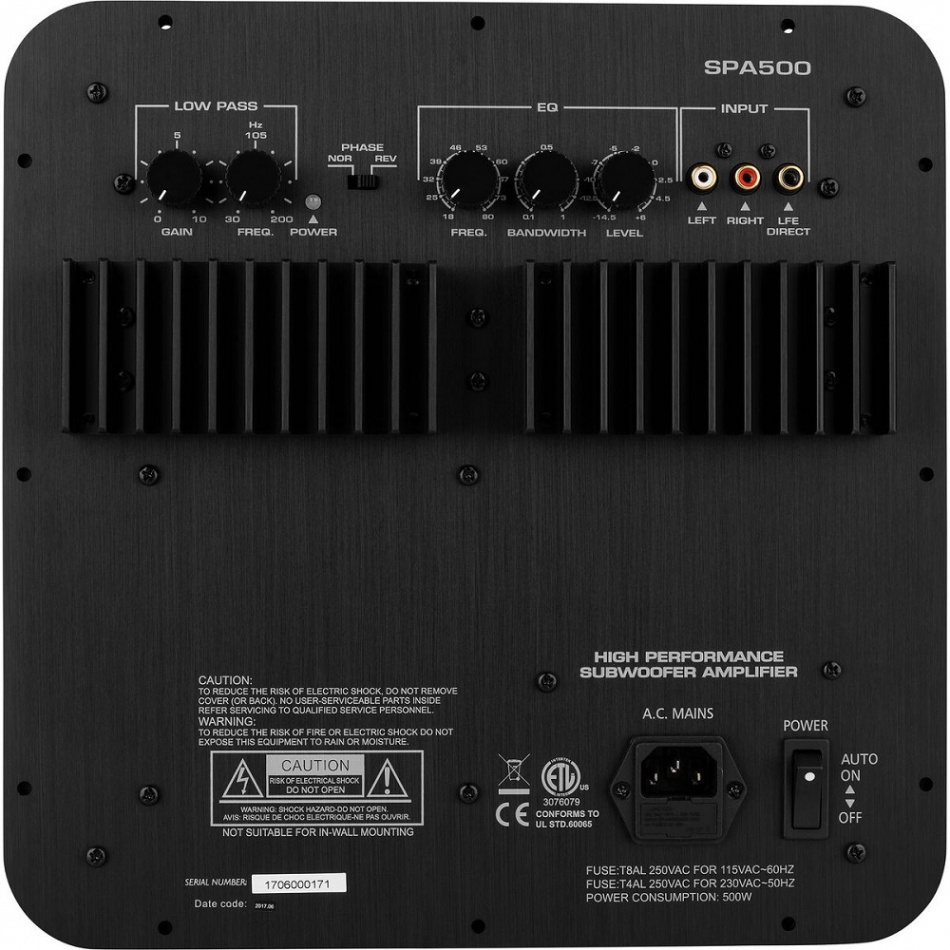 Dayton Audio SPA500, innebygd forsterker for subwoofer