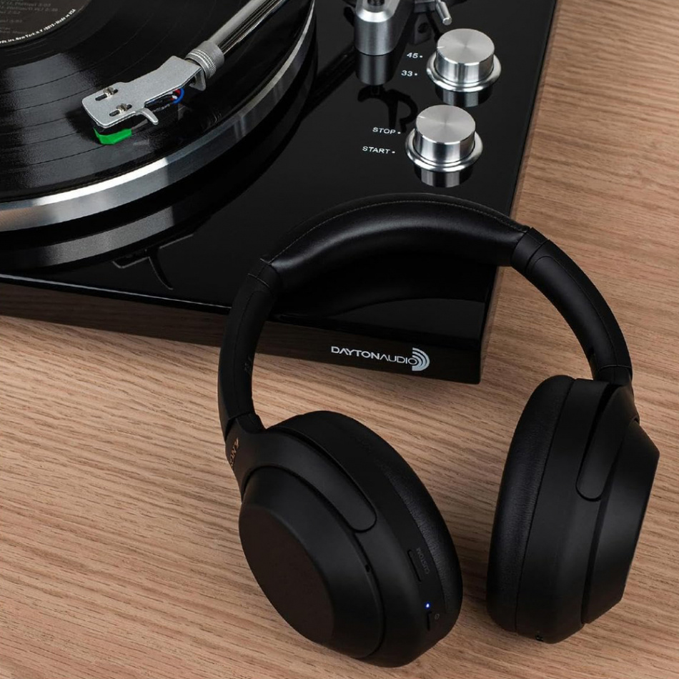 Dayton Audio TT-1BT vinylspiller med Bluetooth, RIAA & USB svart