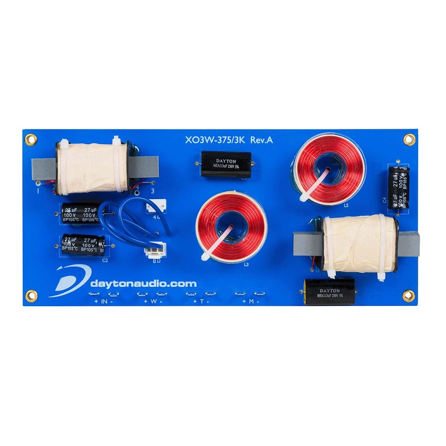 Dayton Audio XO3W-375/3K, delefilter 3-veis