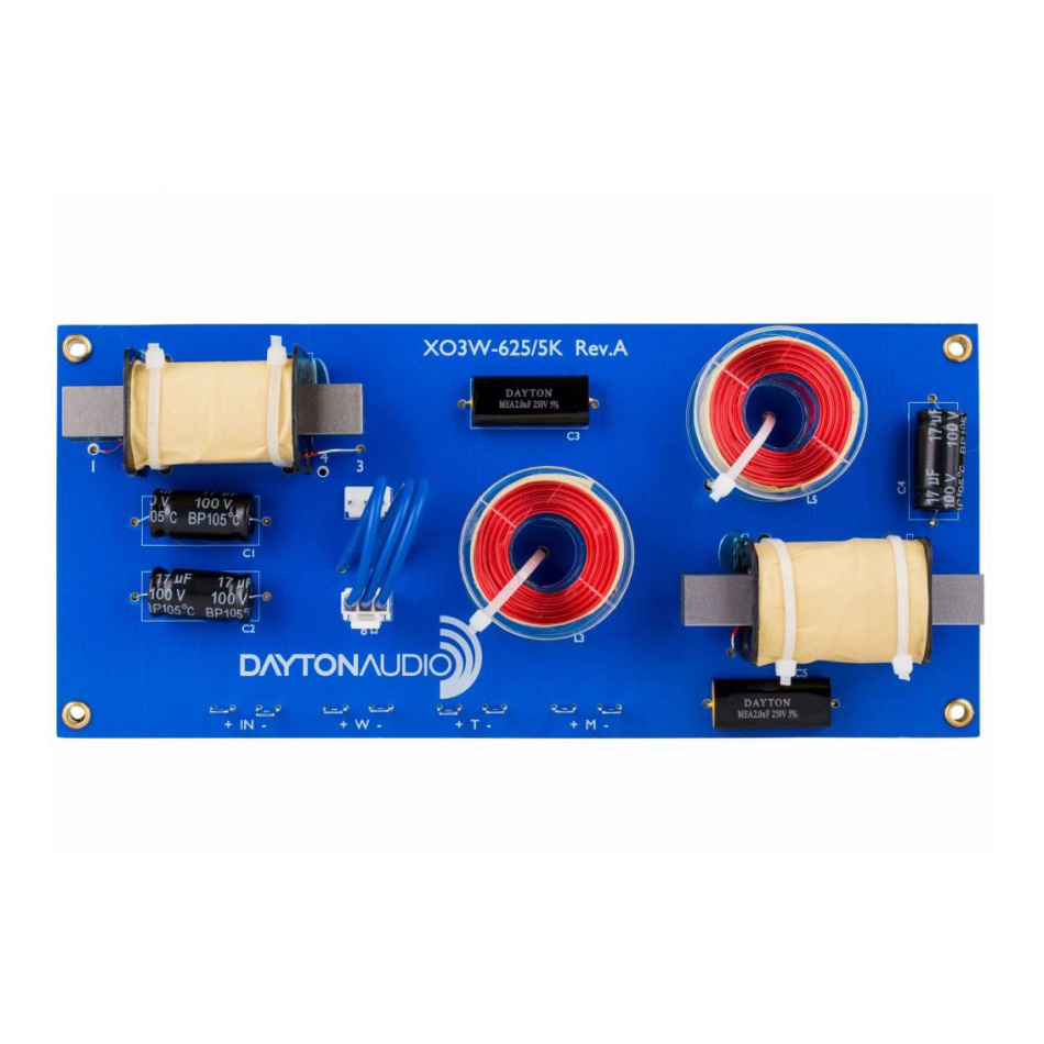 Dayton Audio XO3W-625/5K, delefilter 3-veis