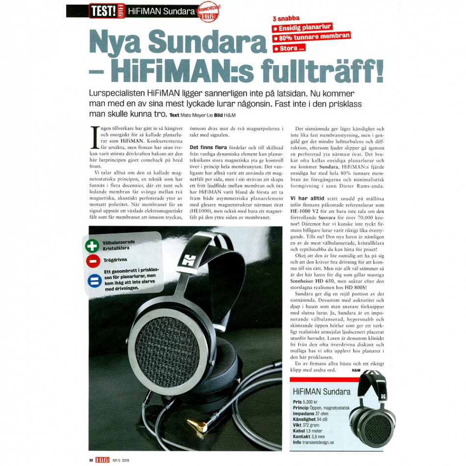 Hifiman Sundara Stealth Revision, åpen magnetostat over-ear-hodetelefon