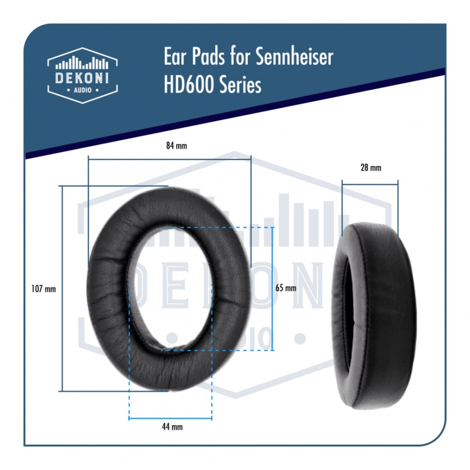 Dekoni HD600 Series Choice Leather øreputer, syntetisk lær