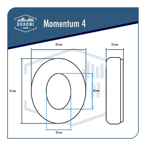 Dekoni Sennheiser Momentum 4 Choice Suede øreputer, semsket skinn