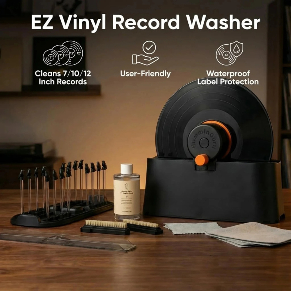 HumminGuru EZ Vinyl Record Washer, manuell vinylvasker for platespiller