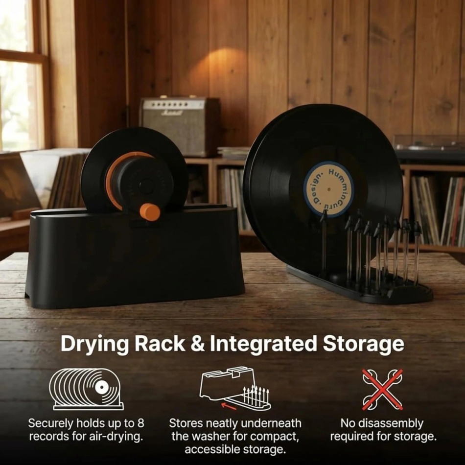 HumminGuru EZ Vinyl Record Washer, manuell vinylvasker for platespiller