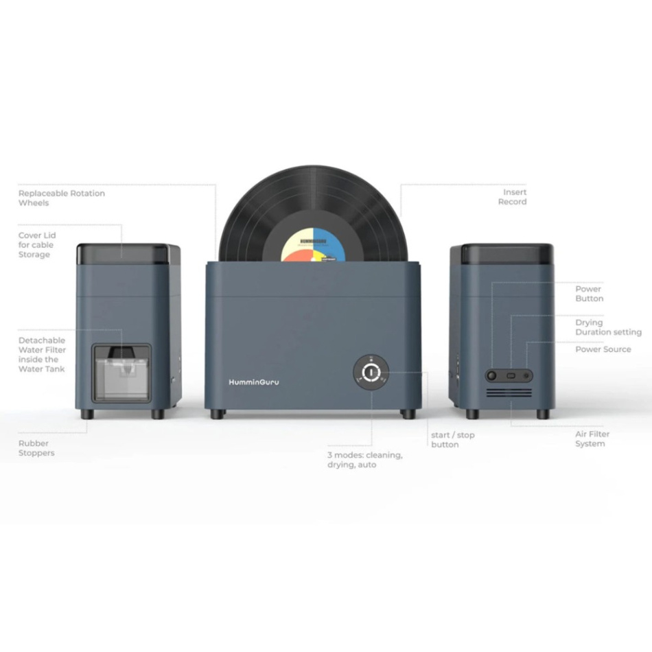HumminGuru Ultrasonic skivevasker for vinylspillere