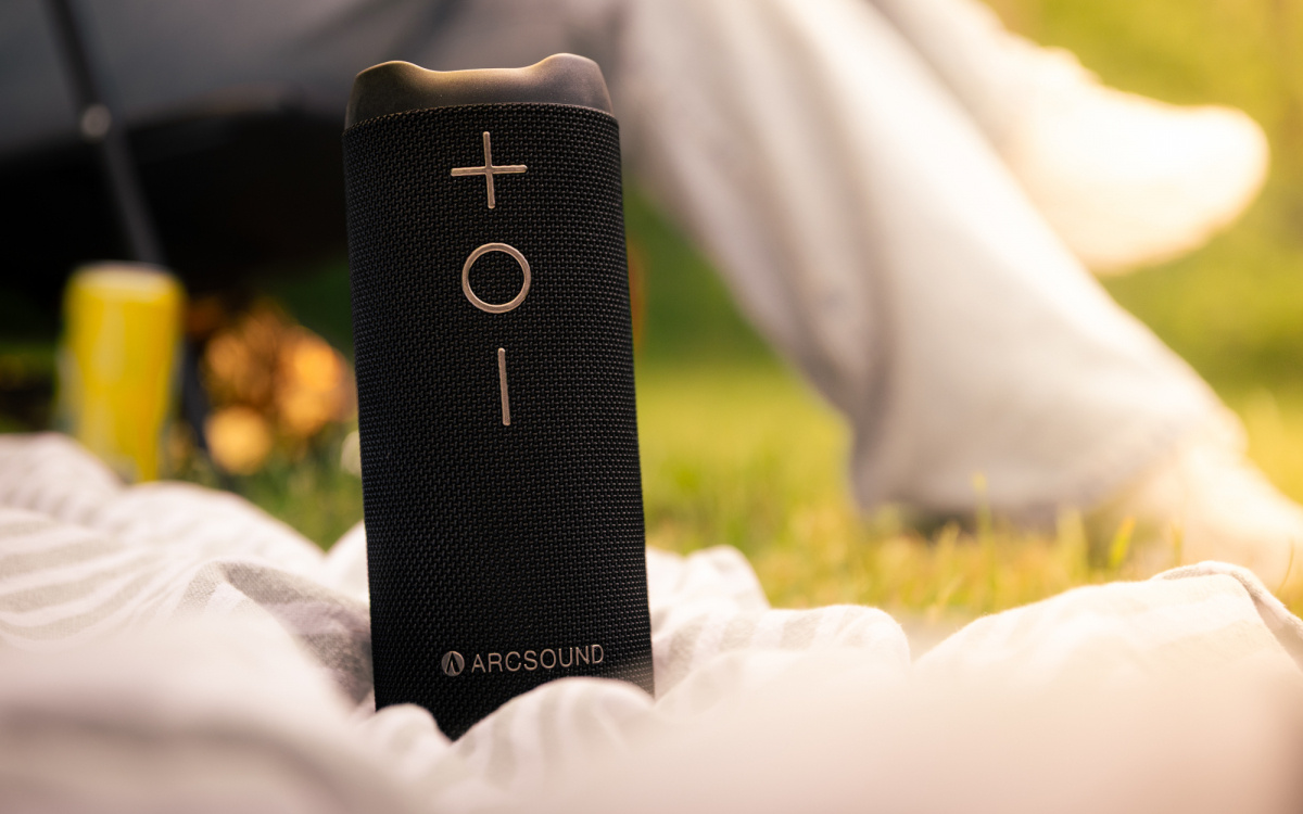 Arcsound EDGE bærbar Bluetooth-høyttaler med IPX6-klassifisering, svart