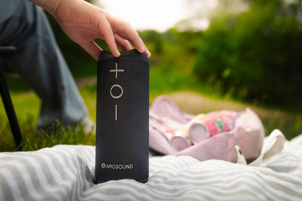 Arcsound EDGE bærbar Bluetooth-høyttaler med IPX6-klassifisering, svart