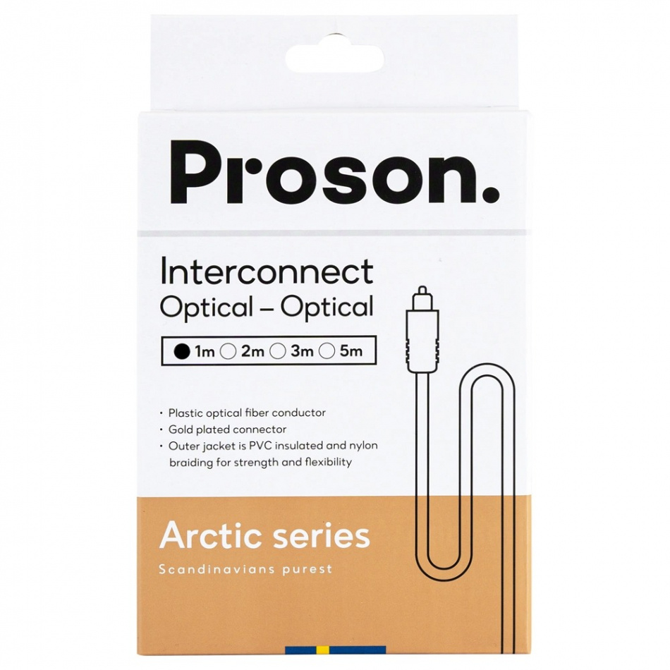 Proson Arctic Optical, optisk lydkabel Toslink 1 meter