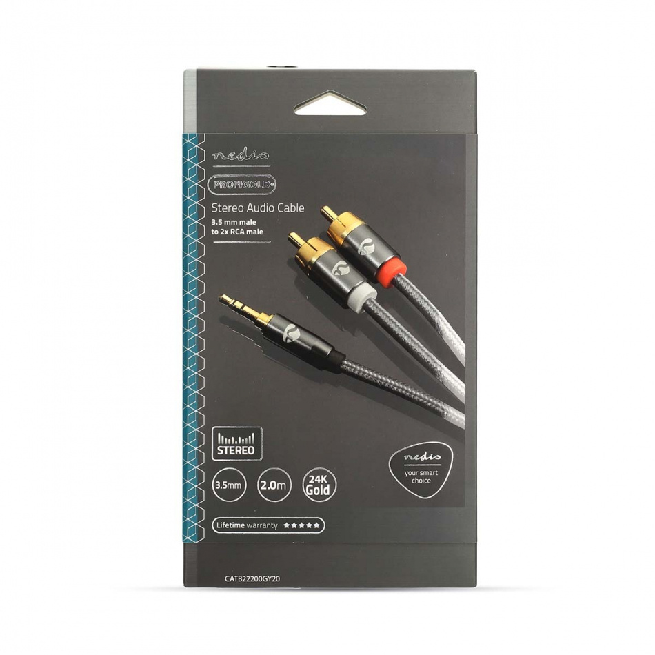 Nedis Profigold CAT-B22200 3,5 mm-2RCA lydkabel