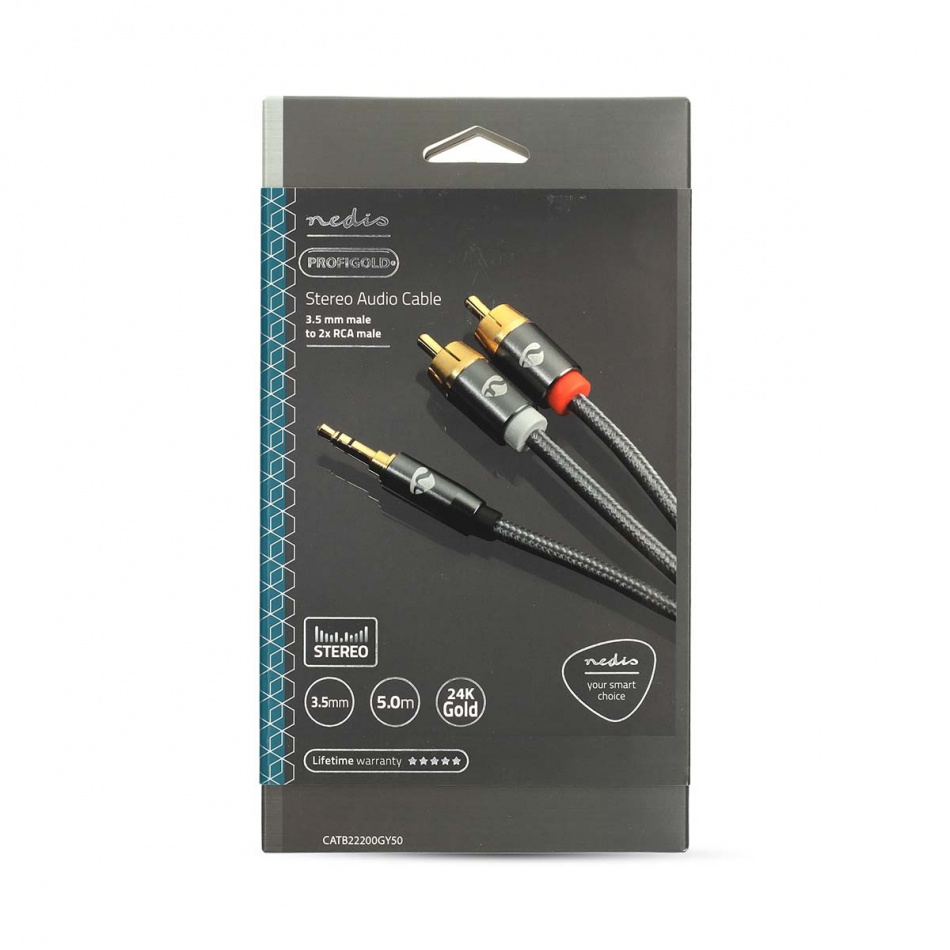 Nedis Profigold CAT-B22200 3,5 mm-2RCA lydkabel