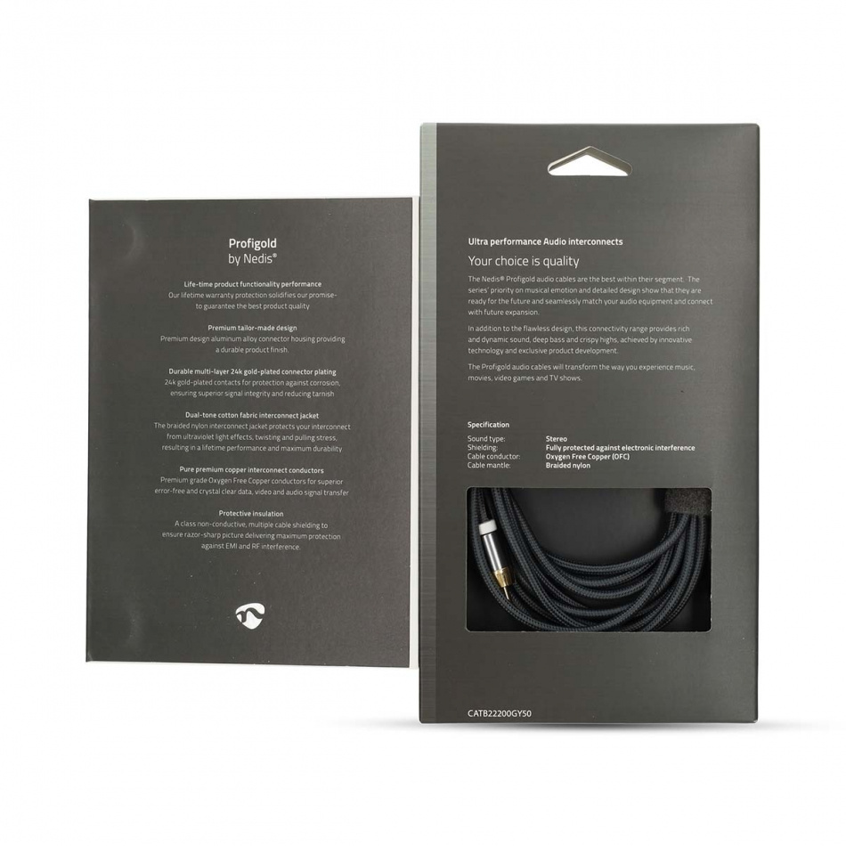 Nedis Profigold CAT-B22200 3,5 mm-2RCA lydkabel