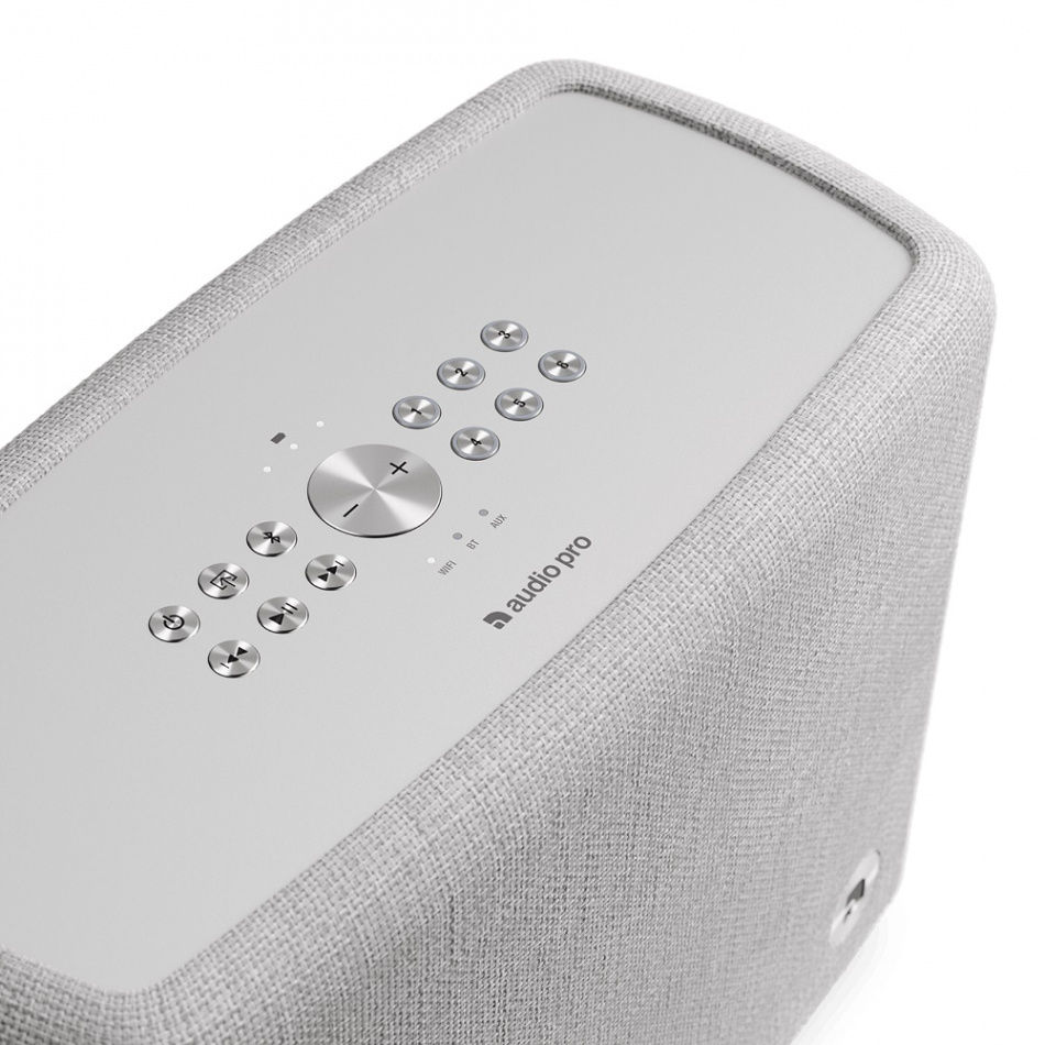 Audio Pro A15 W IPX2 WiFi-høyttaler med Chromecast & AirPlay 2, lysegrå 2-pakning