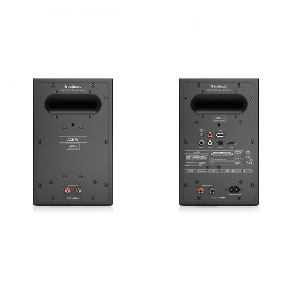 Audio Pro A28 W med SW-5 aktive strømmehøyttalere 2.1, svart