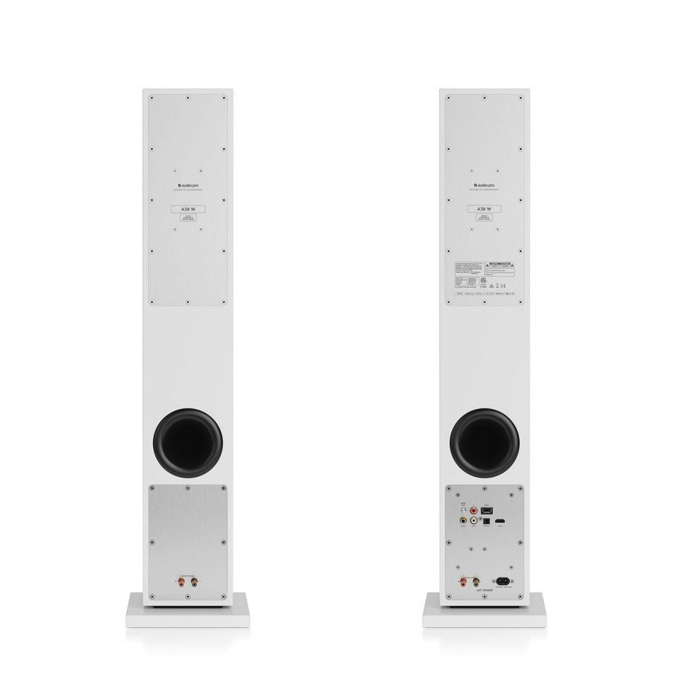 Audio Pro A38 W med SW-10 aktive strømmehøyttalere 2.1, hvitt
